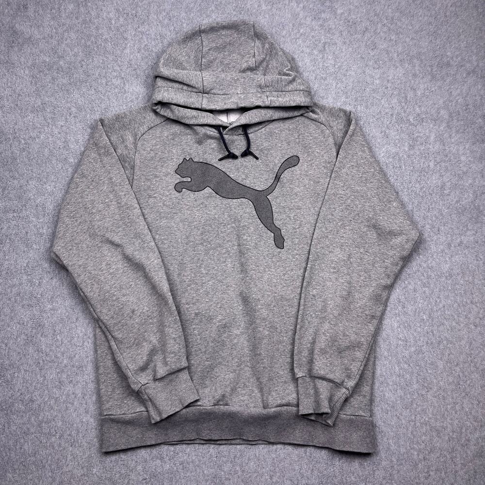 puma hoodie gray long sleeve sweatshirt mens medium